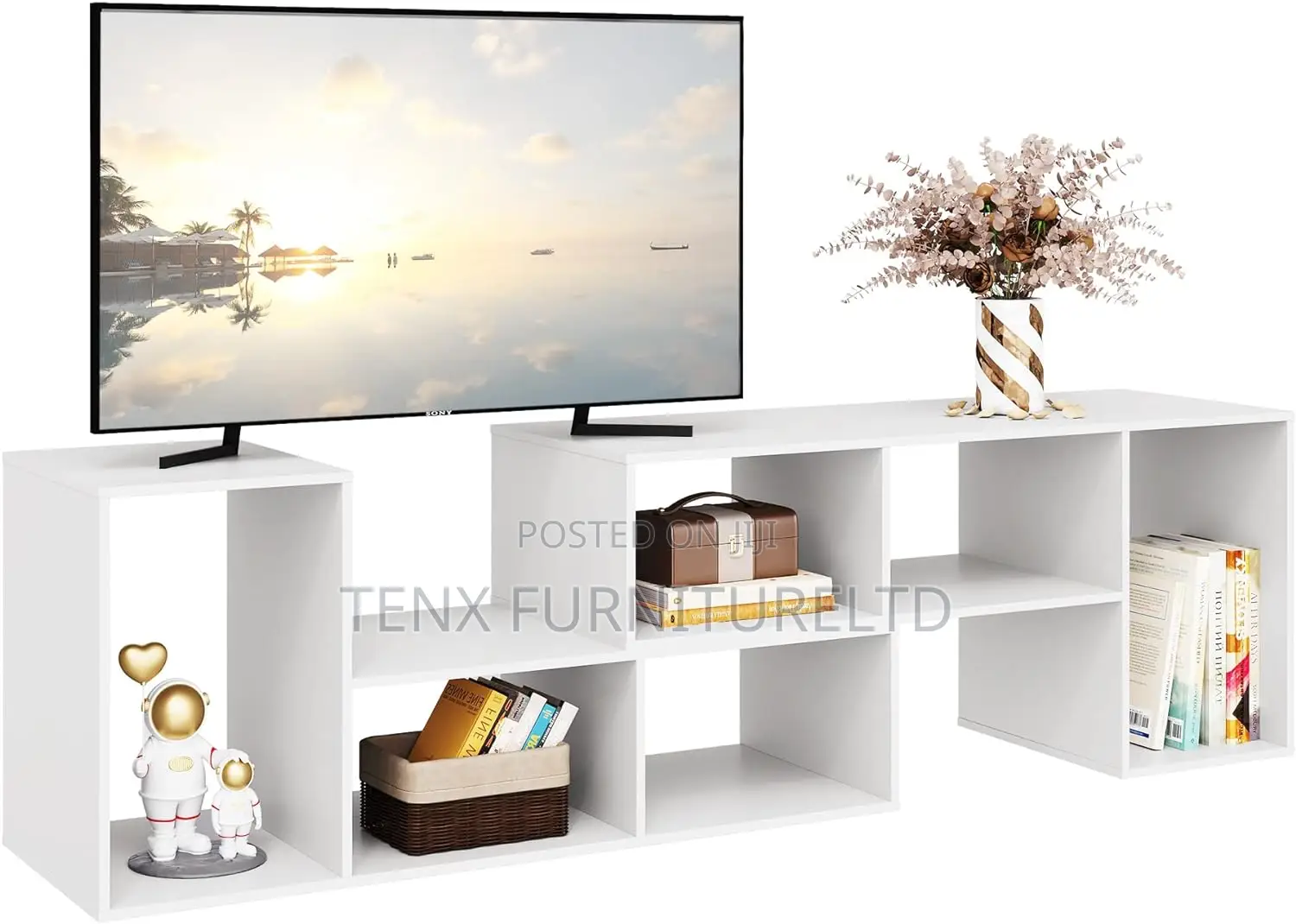 Tv Stand (With Storage Shelves)