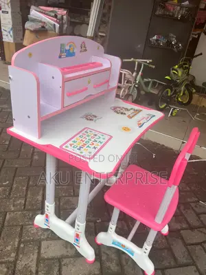 Kids Study Table and Chair Pink Children