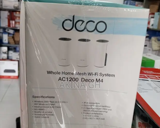 Tp-Link Deco M4 (3 Pack) Whole Home Mesh Wifi System Ac1200 3