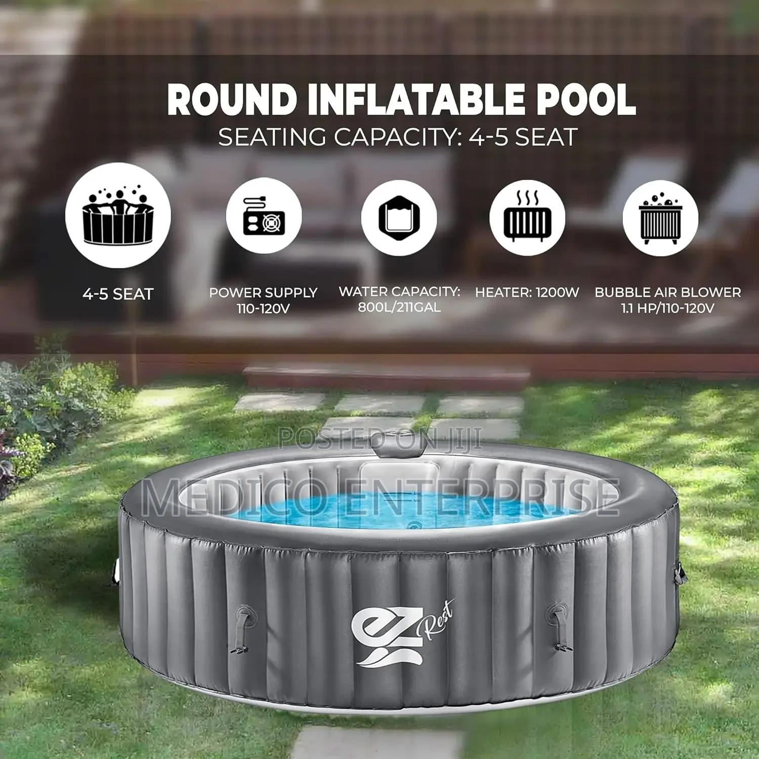 Inflatable Bubble Therapeutic Spa Tube