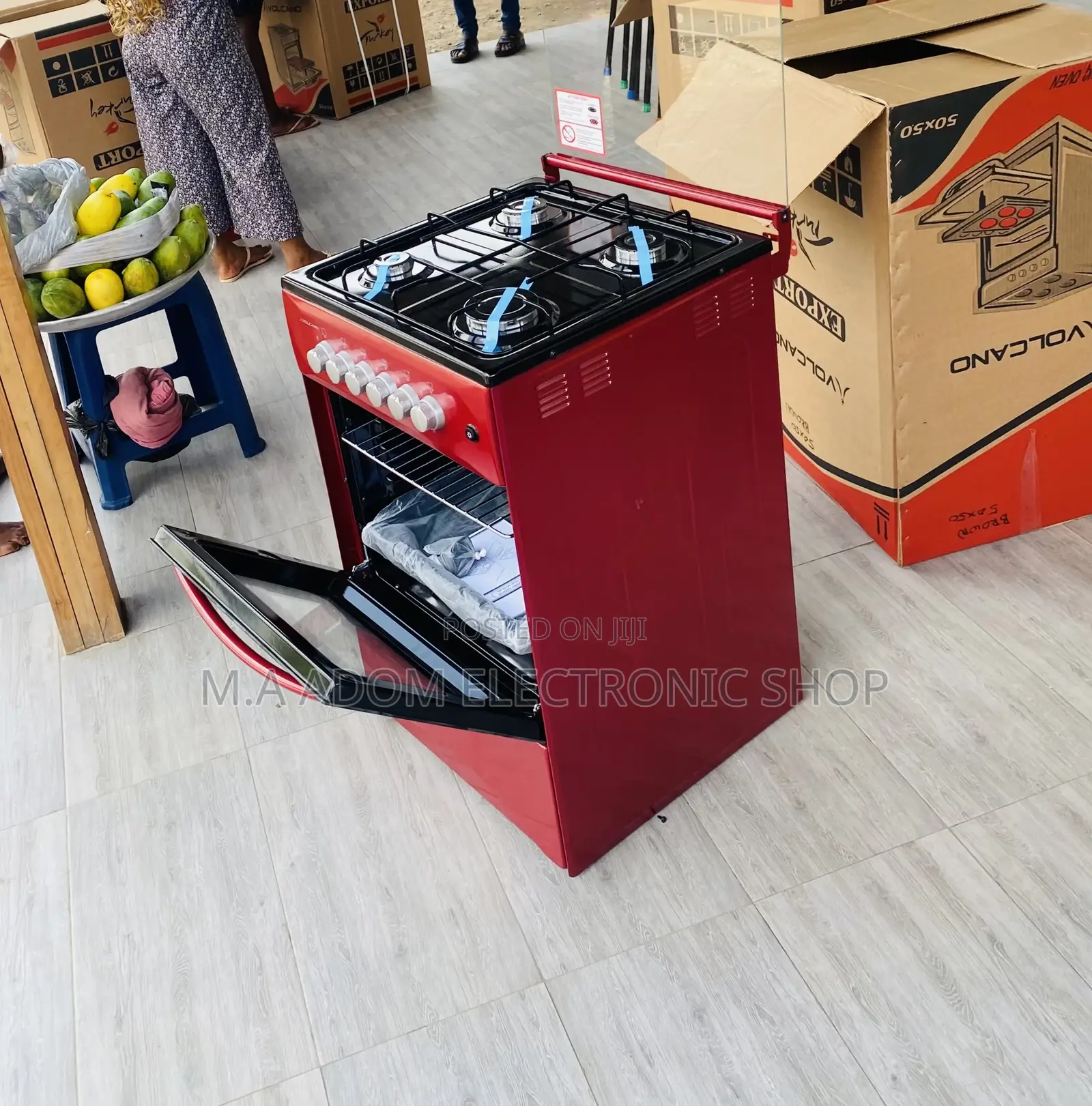 Fabulous Volcano 50x50 4 Gas Burner With Oven(Red).