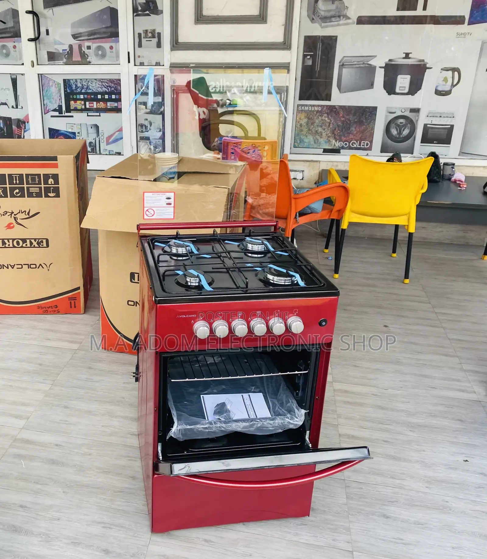 Energy Saving Volcano 50x50 4 Gas Burner With Oven(Red).