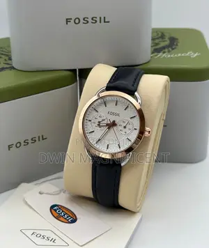 Classic Beauty: Black Leather Fossil Watches for Women