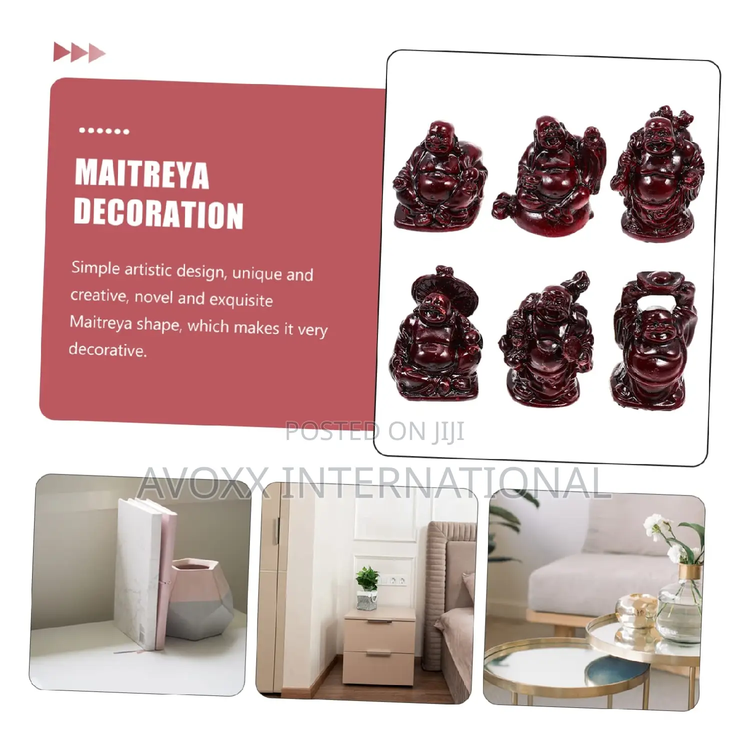 Handmade Complete Set of Mini Buddha 6 Pc's in the Set