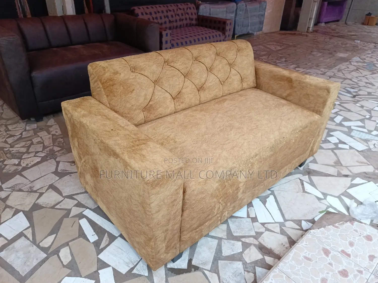 Golden Sofa Available as Seen From FURNITURE MALL COMPANY