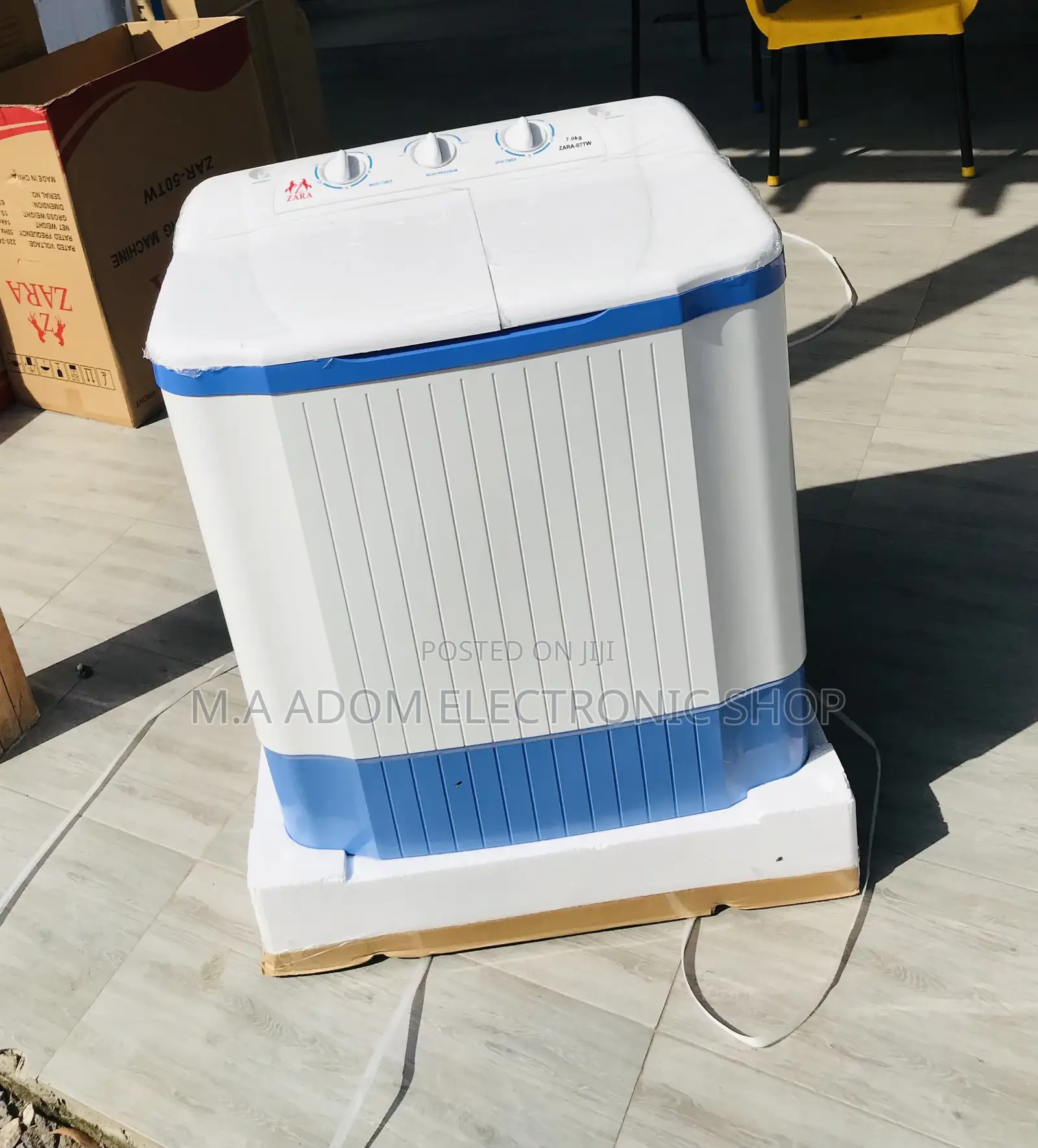 Sealed in Box Semi-Automatic Zara 7kg Top Washing Machine.