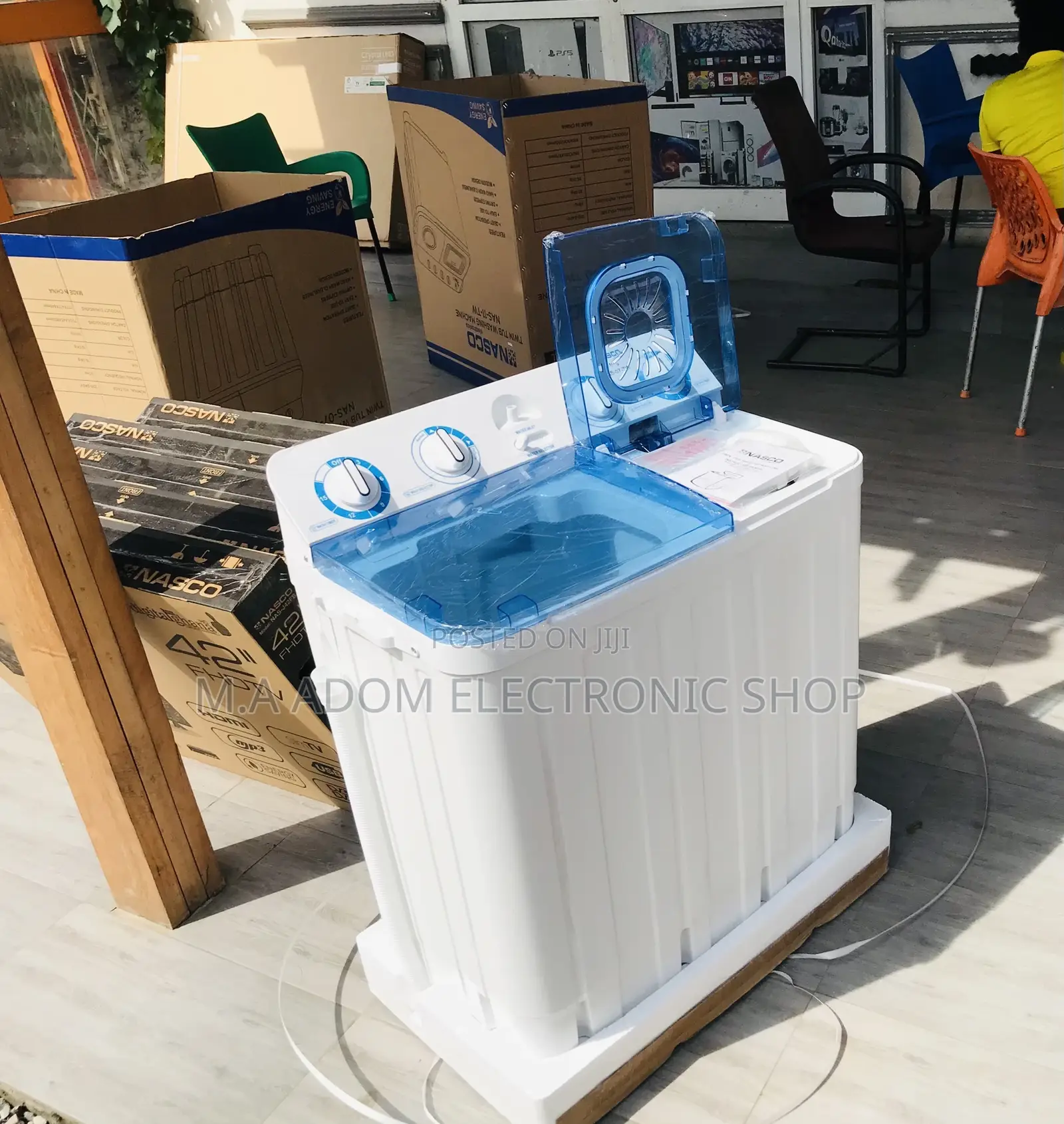 Nasco 8kg Semi-Automatic Top Load Washing Machine.