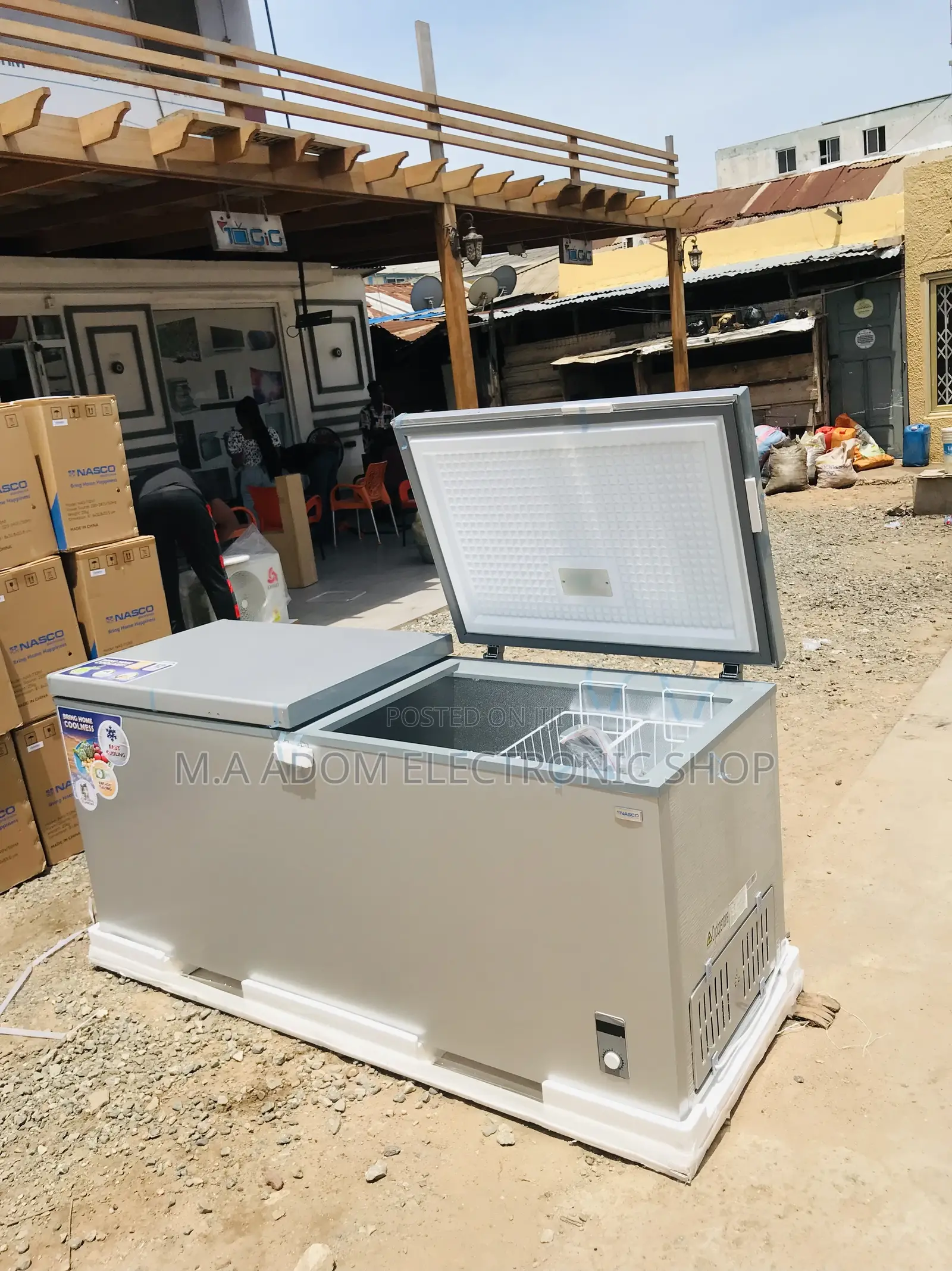 Shop Quality Nasco Double Door Freezer(Nas-1200fl-Dd)Gray
