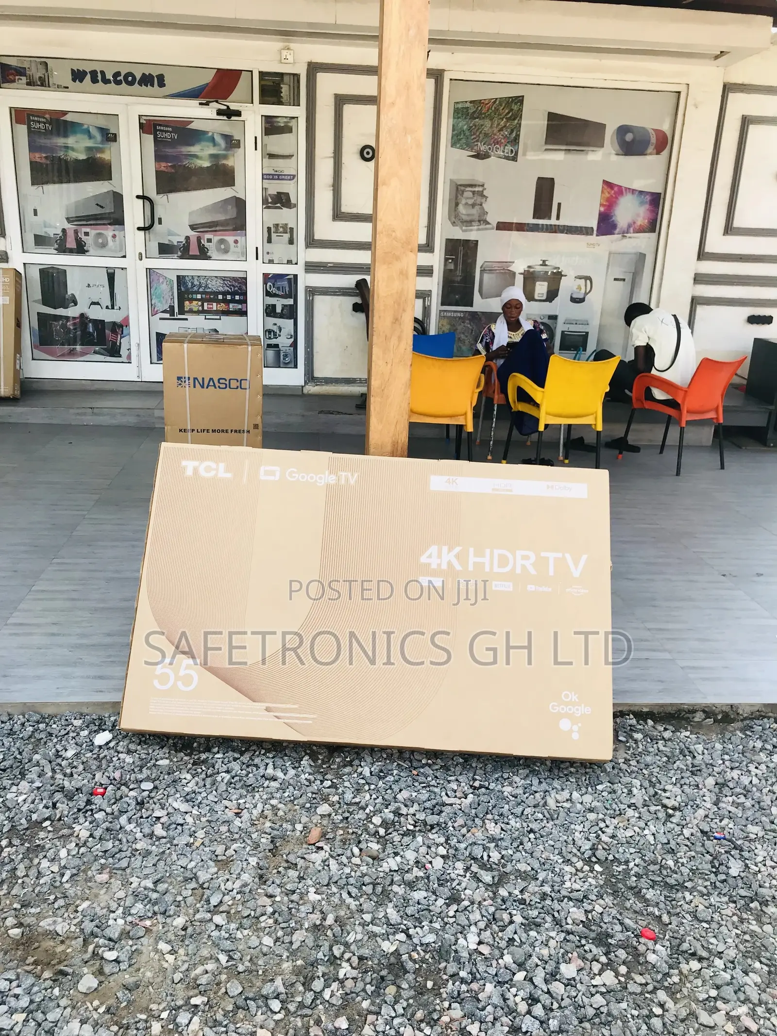 Glossy 55 Inches Black Led Smart TCL P635 Electric Tv