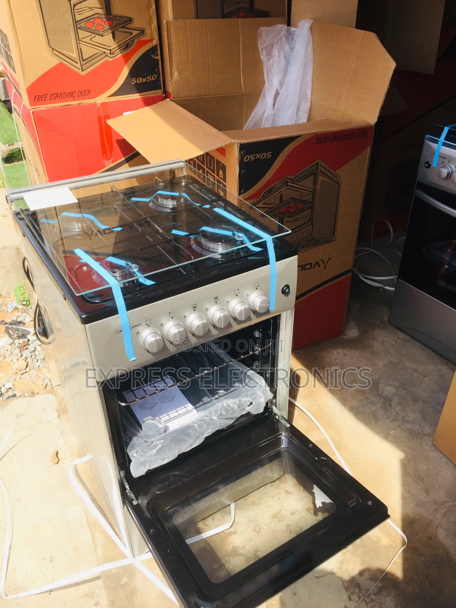Freestanding Gas Cooker Oven Grill 4burner Sliver.