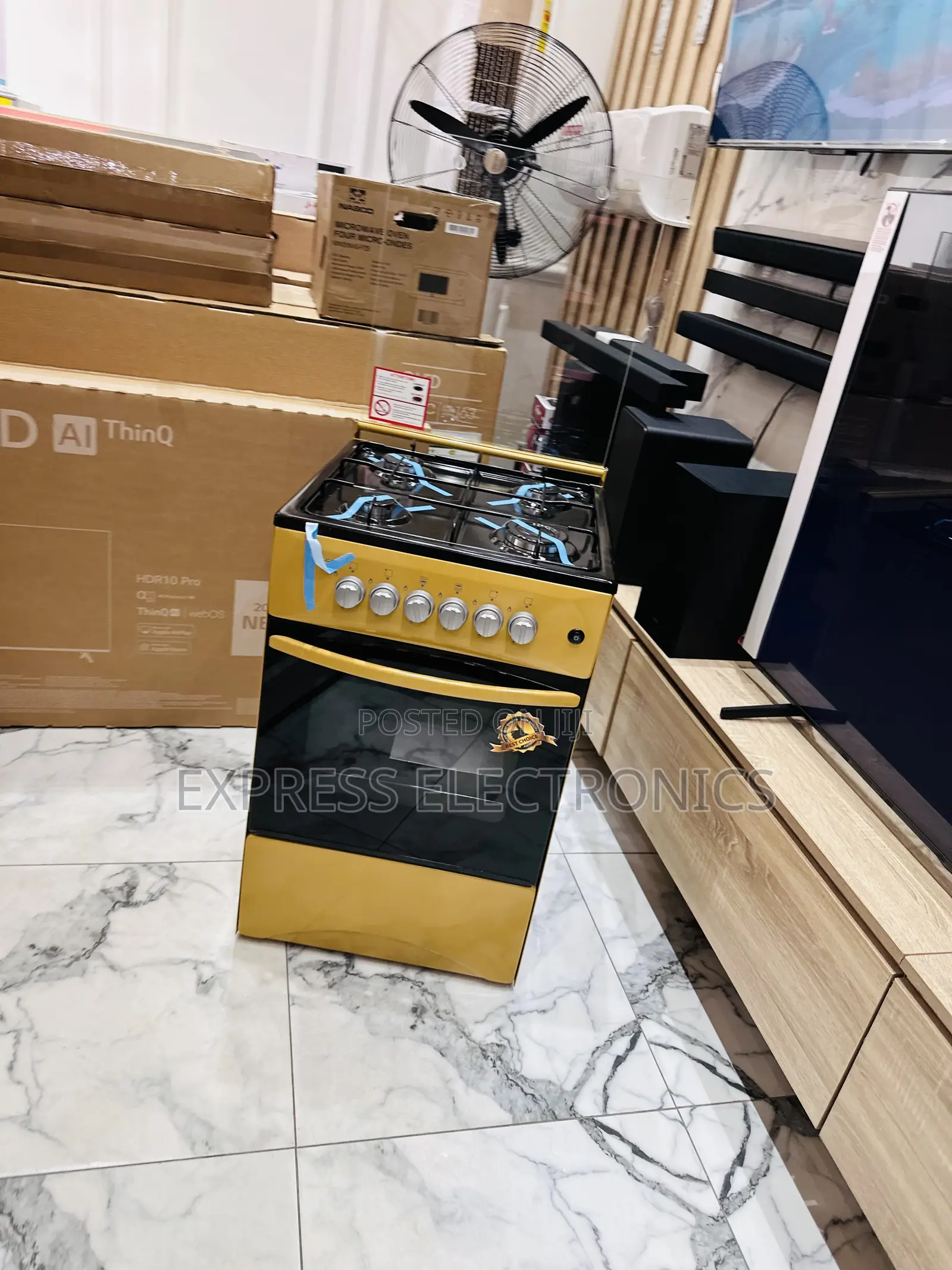 Freestanding Gold Color Nice Gas Cooker Oven 4burner 50/50