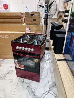 Available Now Red Gas Cooker Oven 4burner 50/50 Stove.