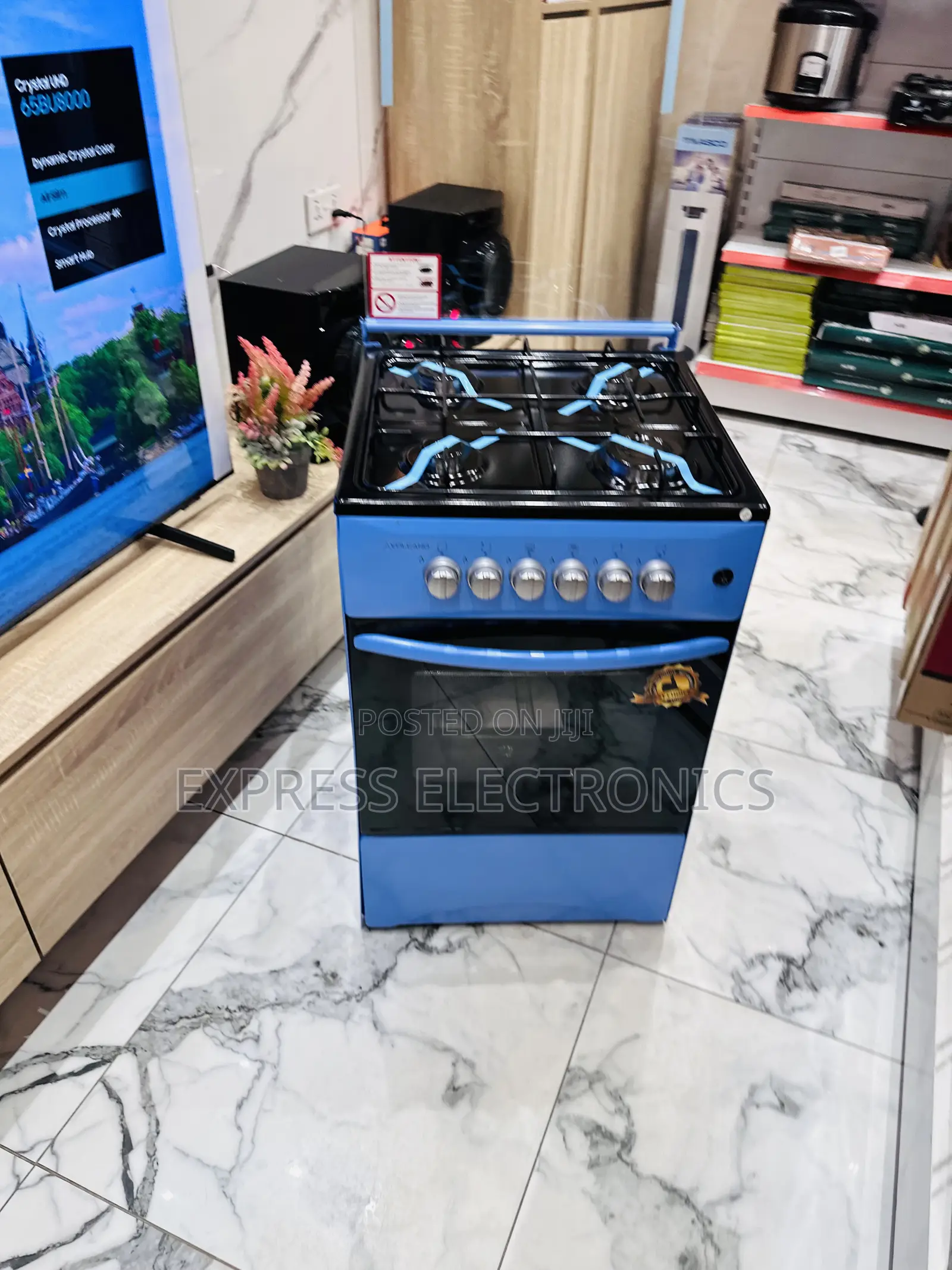 4burner Gas Blue Top Cooker Oven 50/50
