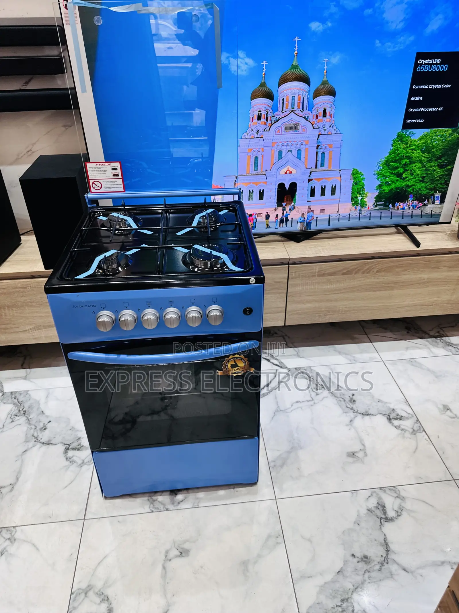50/50 4burner Gas Cooker Oven Blue Color.