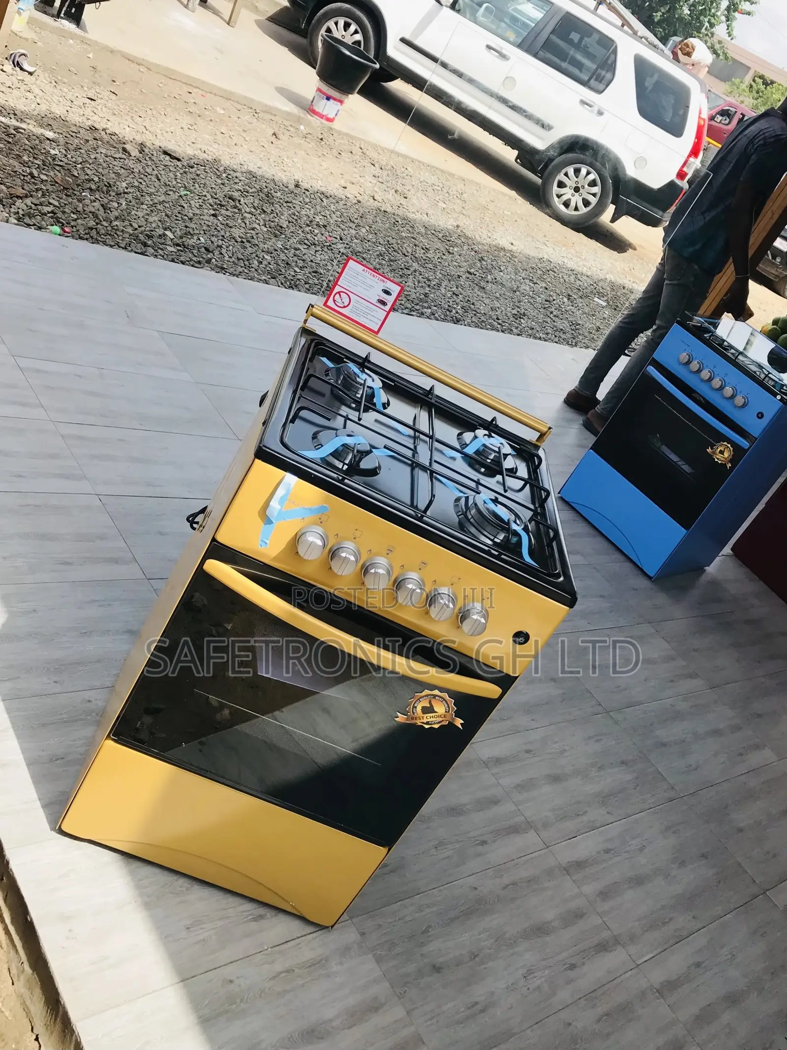 50x50 Oven With Grill Volcano 4 Gas Cooker Gold
