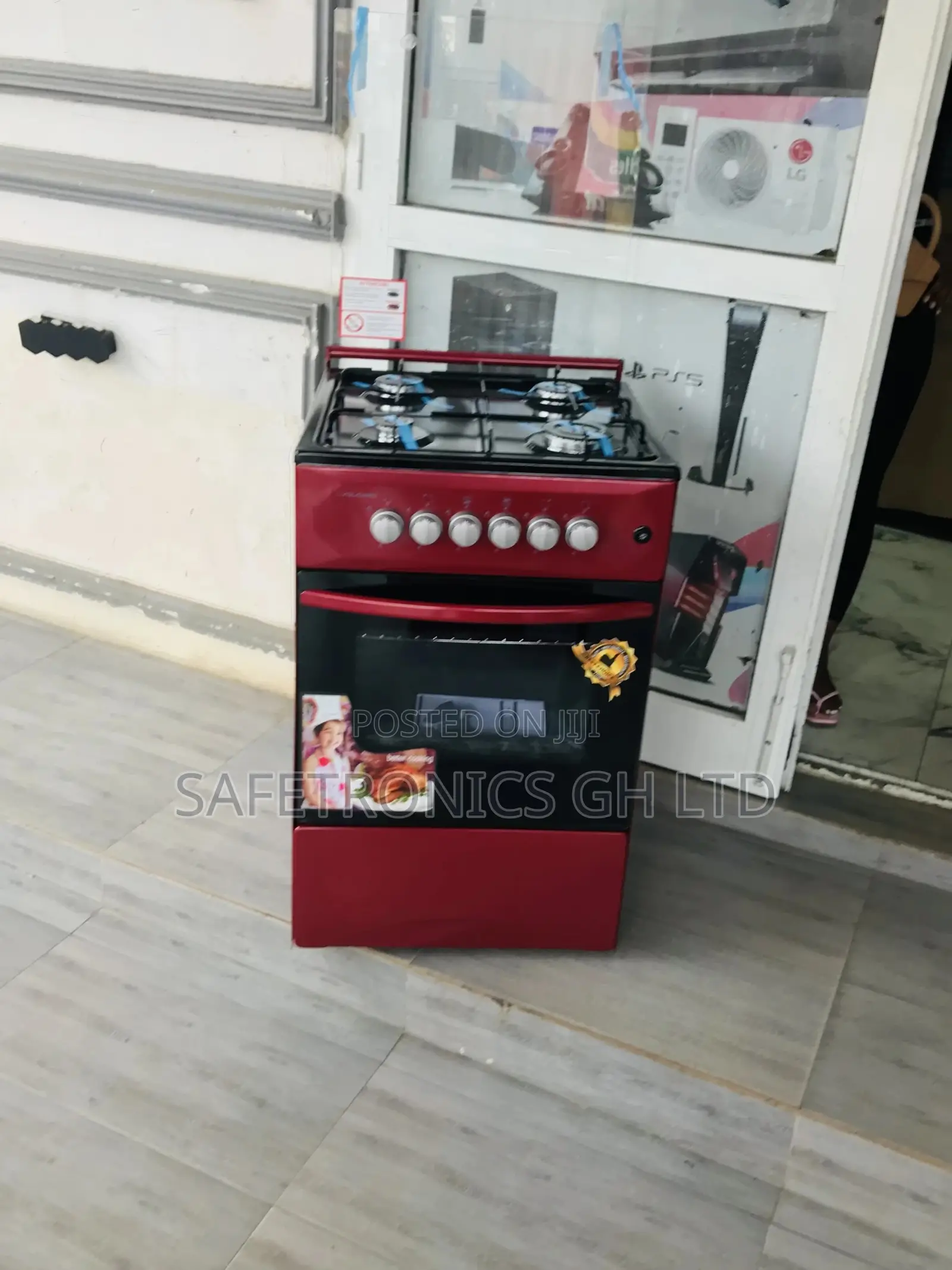 Red Volcano 4 Gas Cooker Oven With Grill 50x50