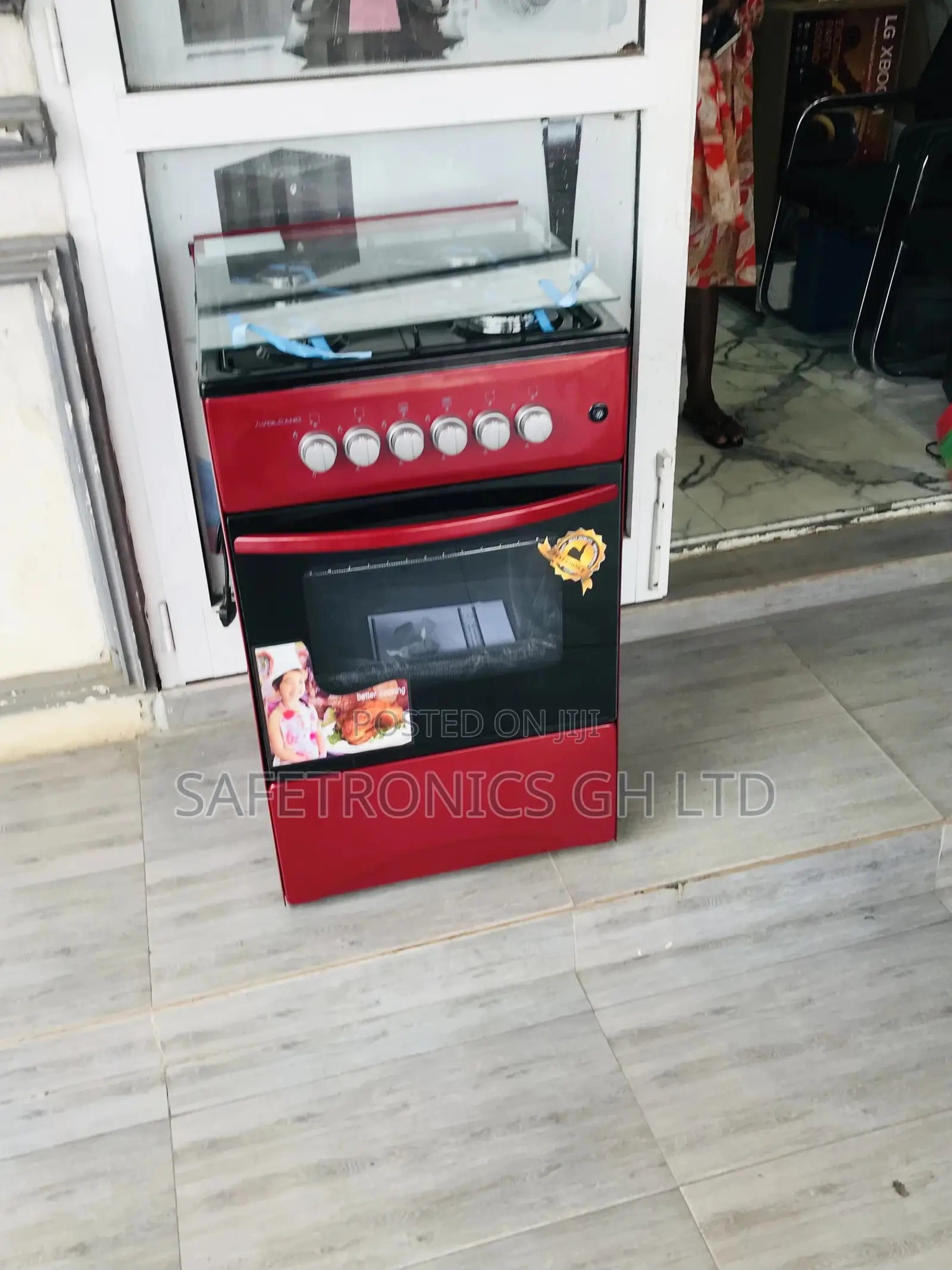 Volcano Red 4 Gas Cooker Oven With Grill 50x50