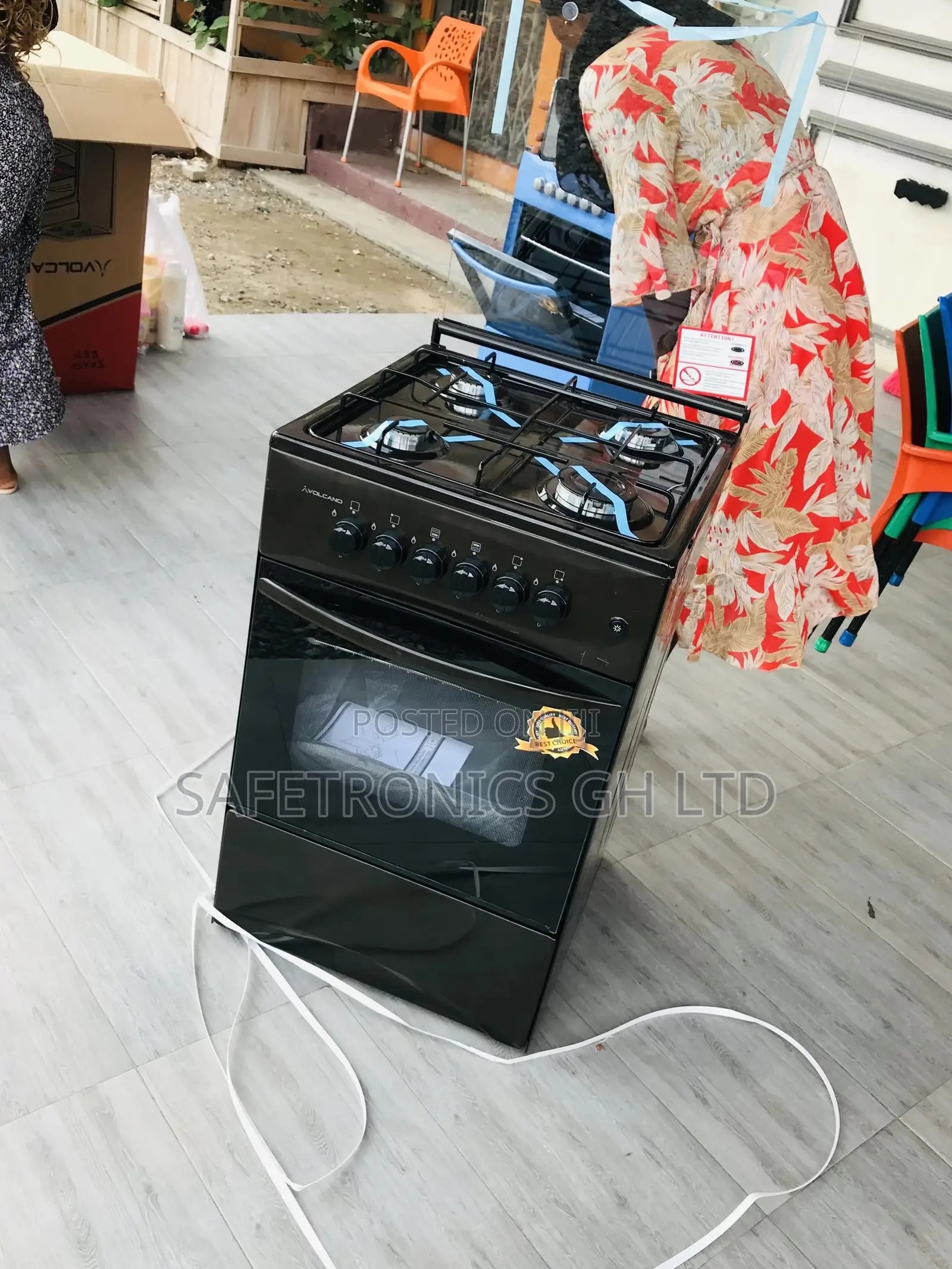 Brown Volcano 4 Gas Cooker Oven With Grill 50x50