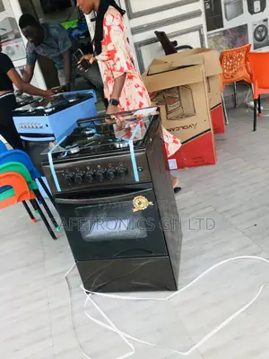 Glass Lid 4 Gas Cooker Oven With Grill Brown Volcano