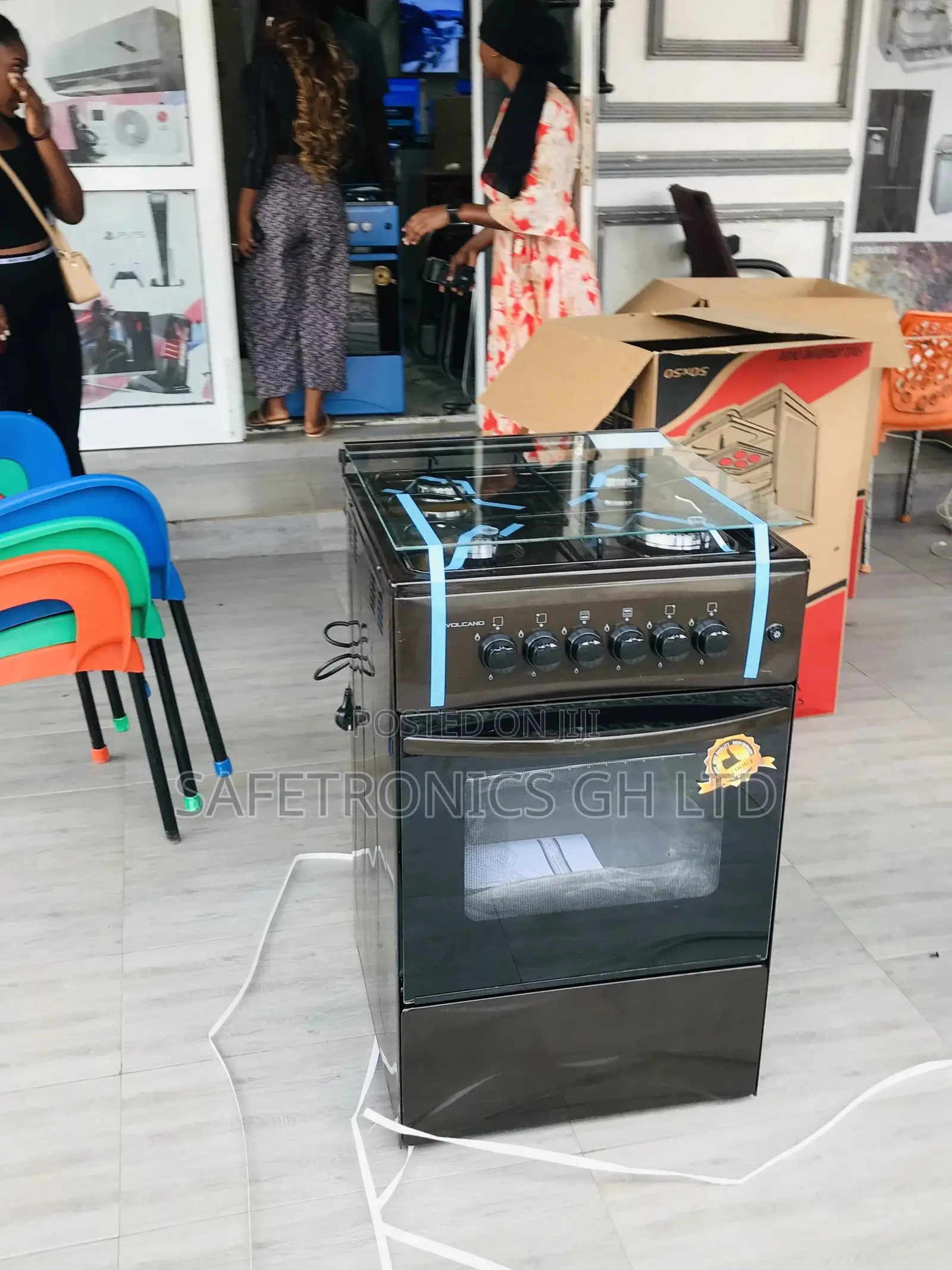 Brown 4 Gas Cooker Oven With Grill 50x50 Volcano