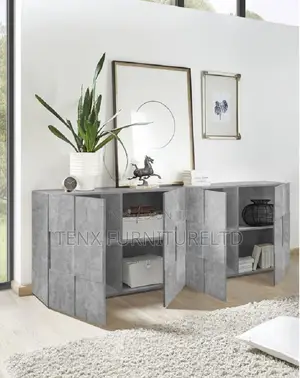 Sideboard / Buffet Four Door - Grey Concrete Finish