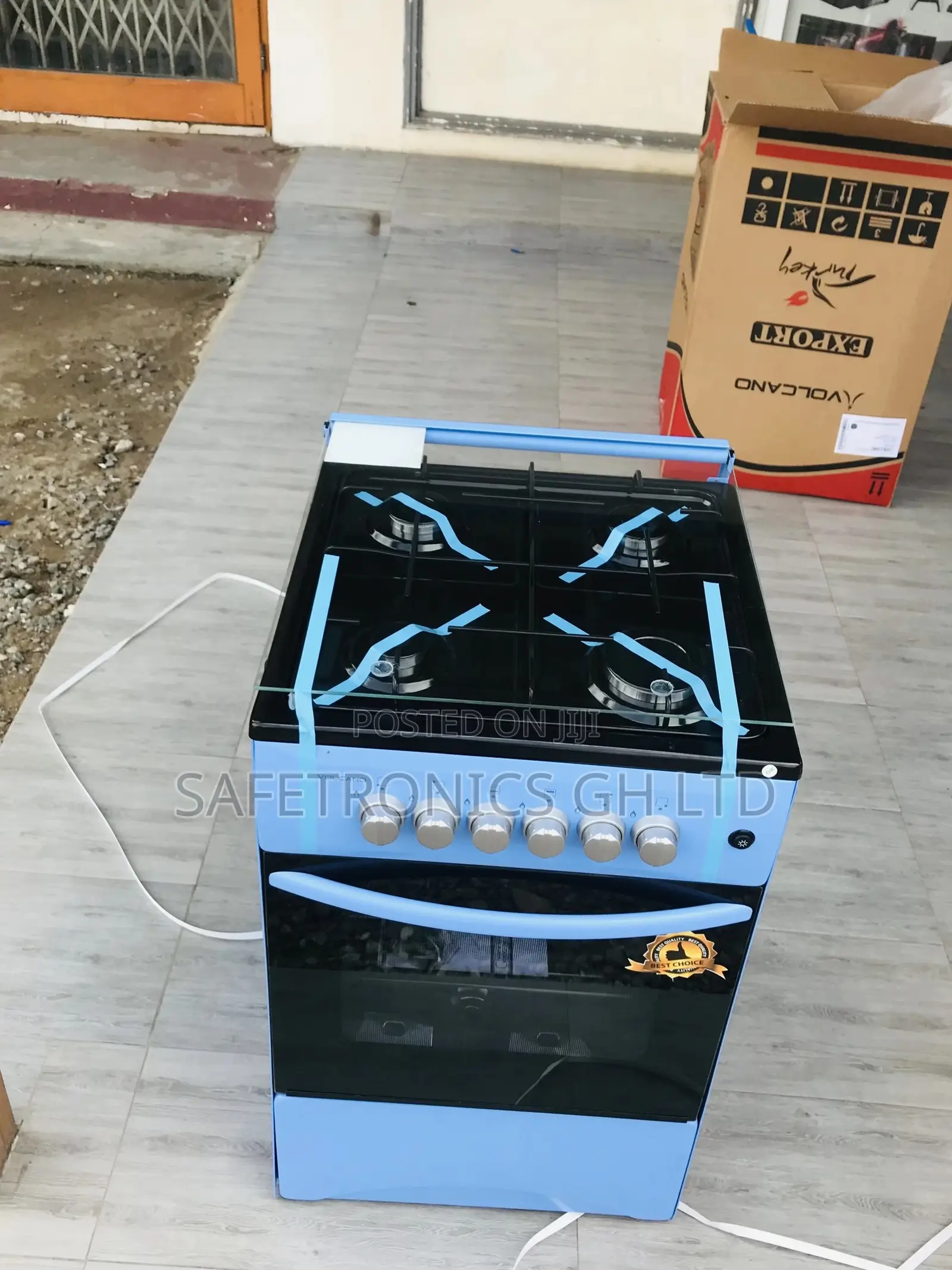 50x50 Blue Oven With Grill Volcano 4 Gas Cooker