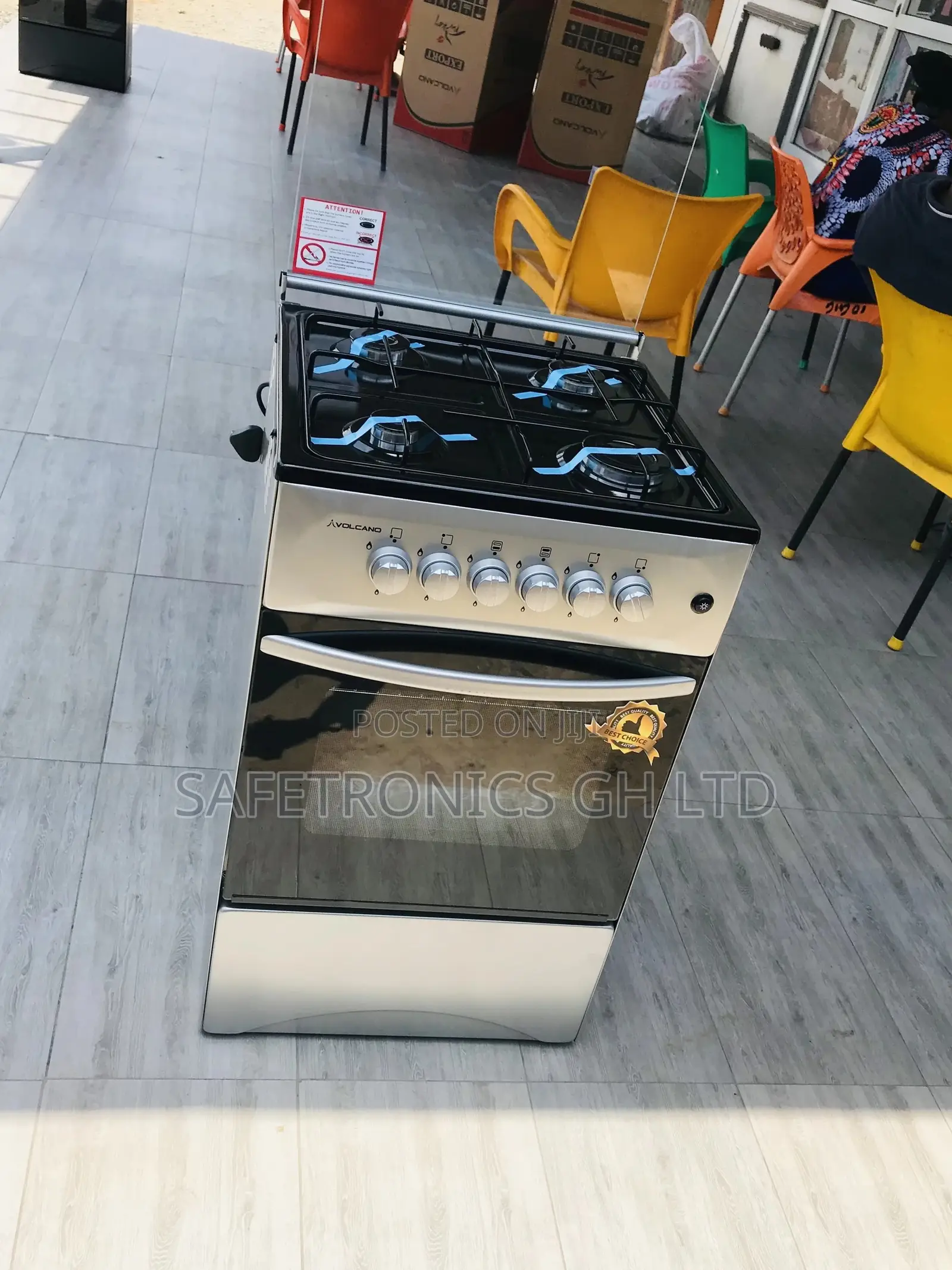 3 Gas Cooker Oven With Grill 1 Electric 50x50 Volcano