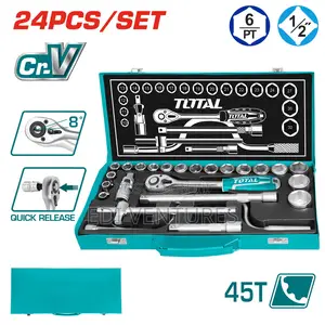 Total 24 PCS 1/2" Socket Set