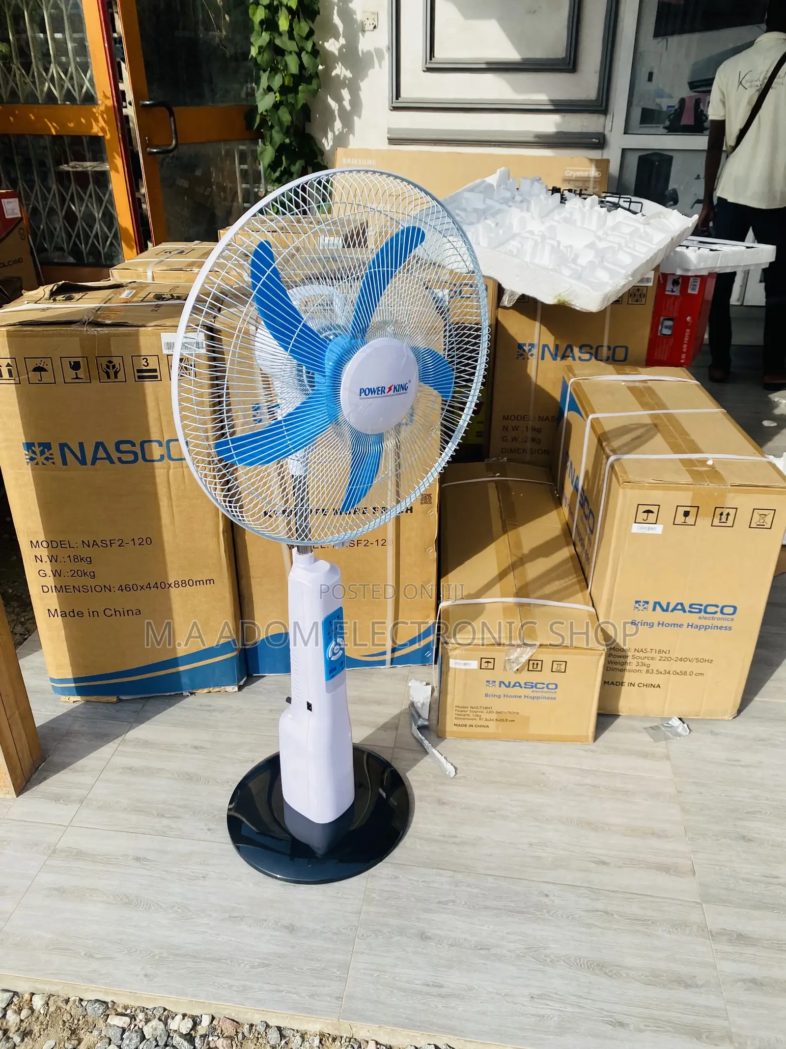 Energy Efficient Power King Rechargeable Standing Fan.