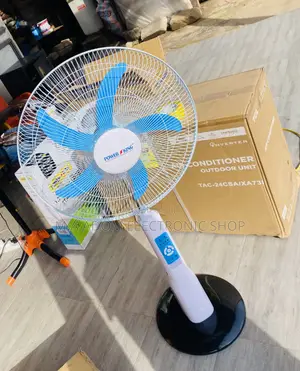 Fresh in Box Power King Rechargeable Standing Fan + Remote.