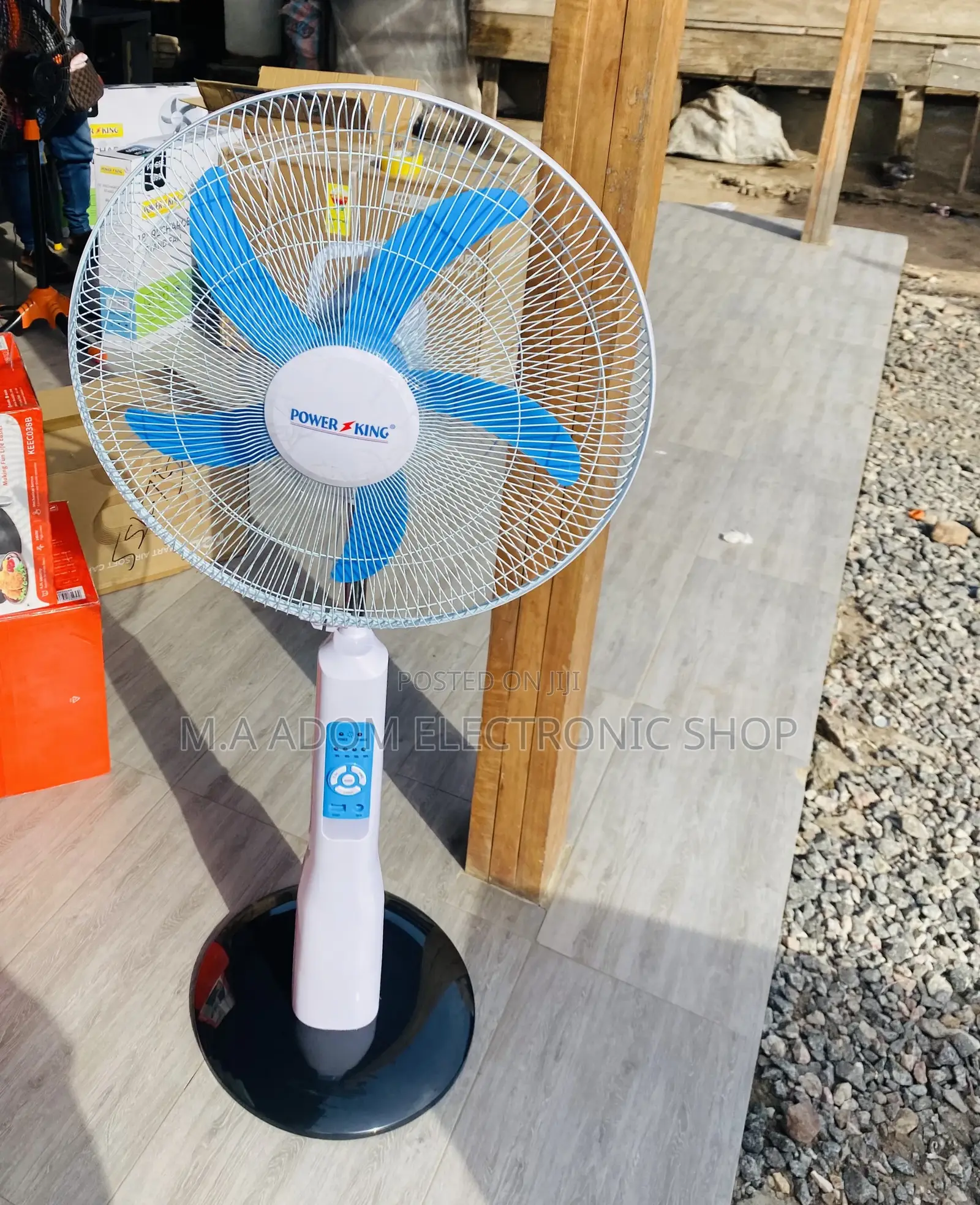 Classic Design Power King Rechargeable Standing Fan + Remote