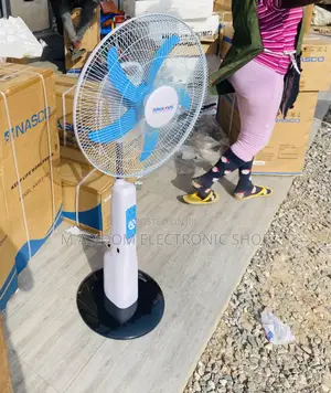 Durable Power King Rechargeable Standing Fan + Remote.