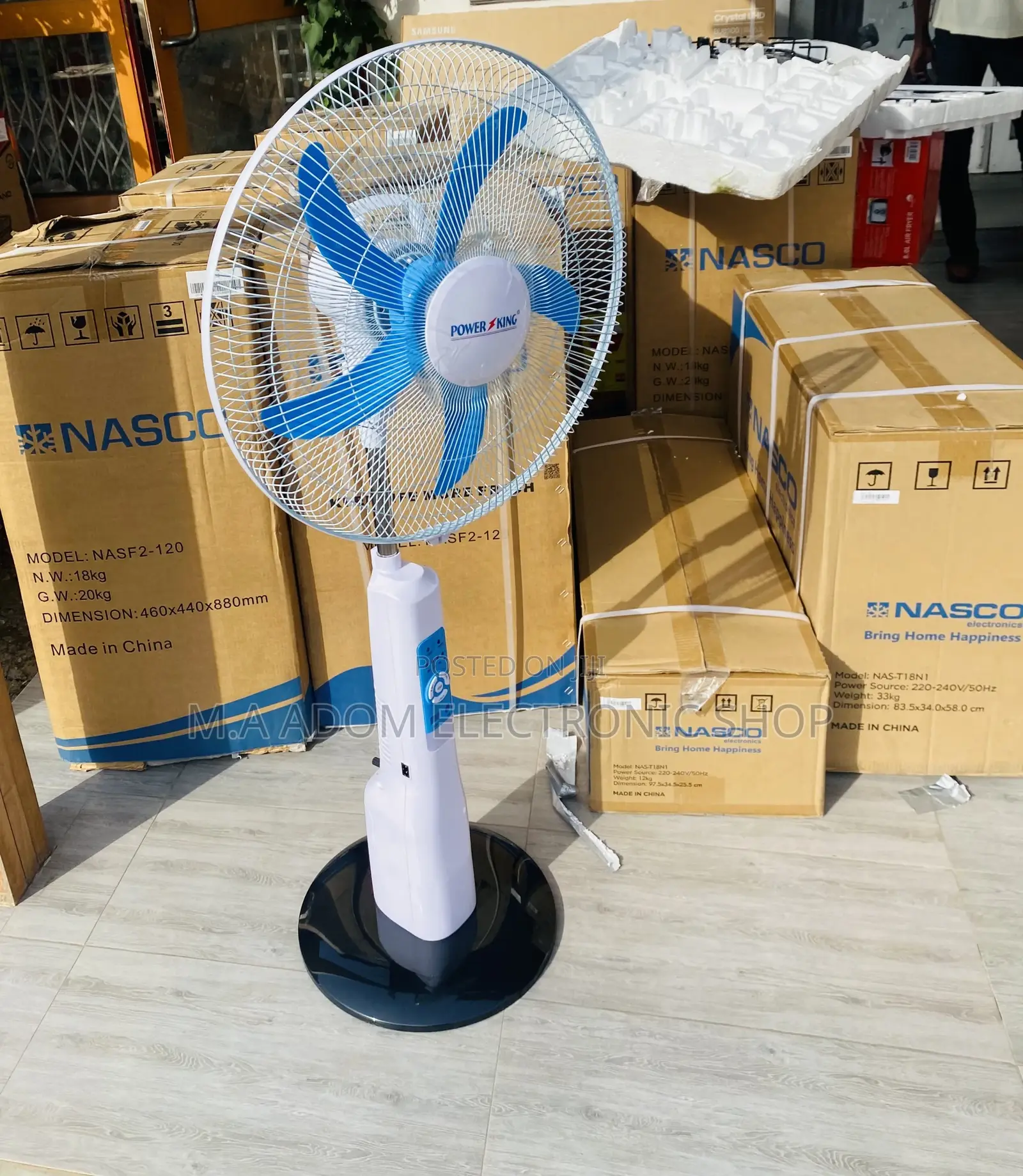 Lovely Design Power King Rechargeable Standing Fan + Remote