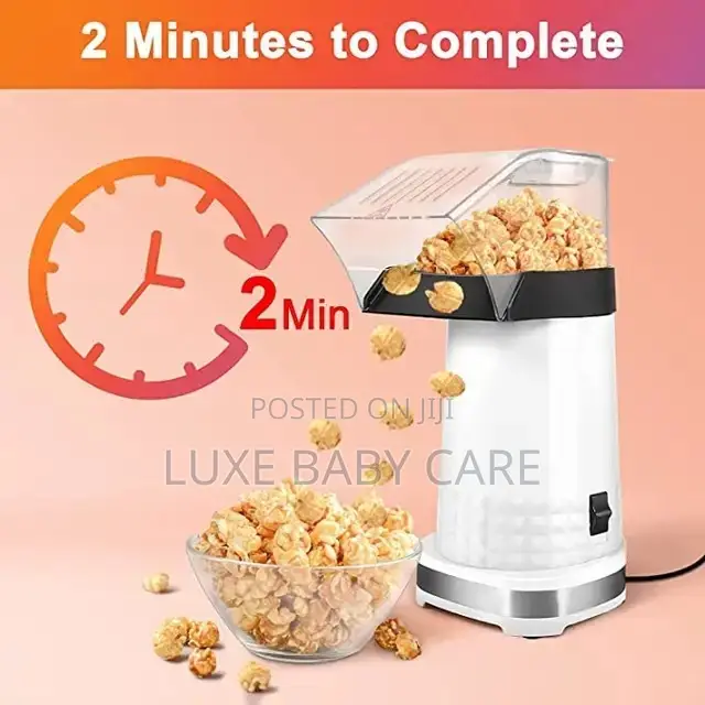 Hot Air Electric Popcorn Maker, No Oil, Popcorn Machine