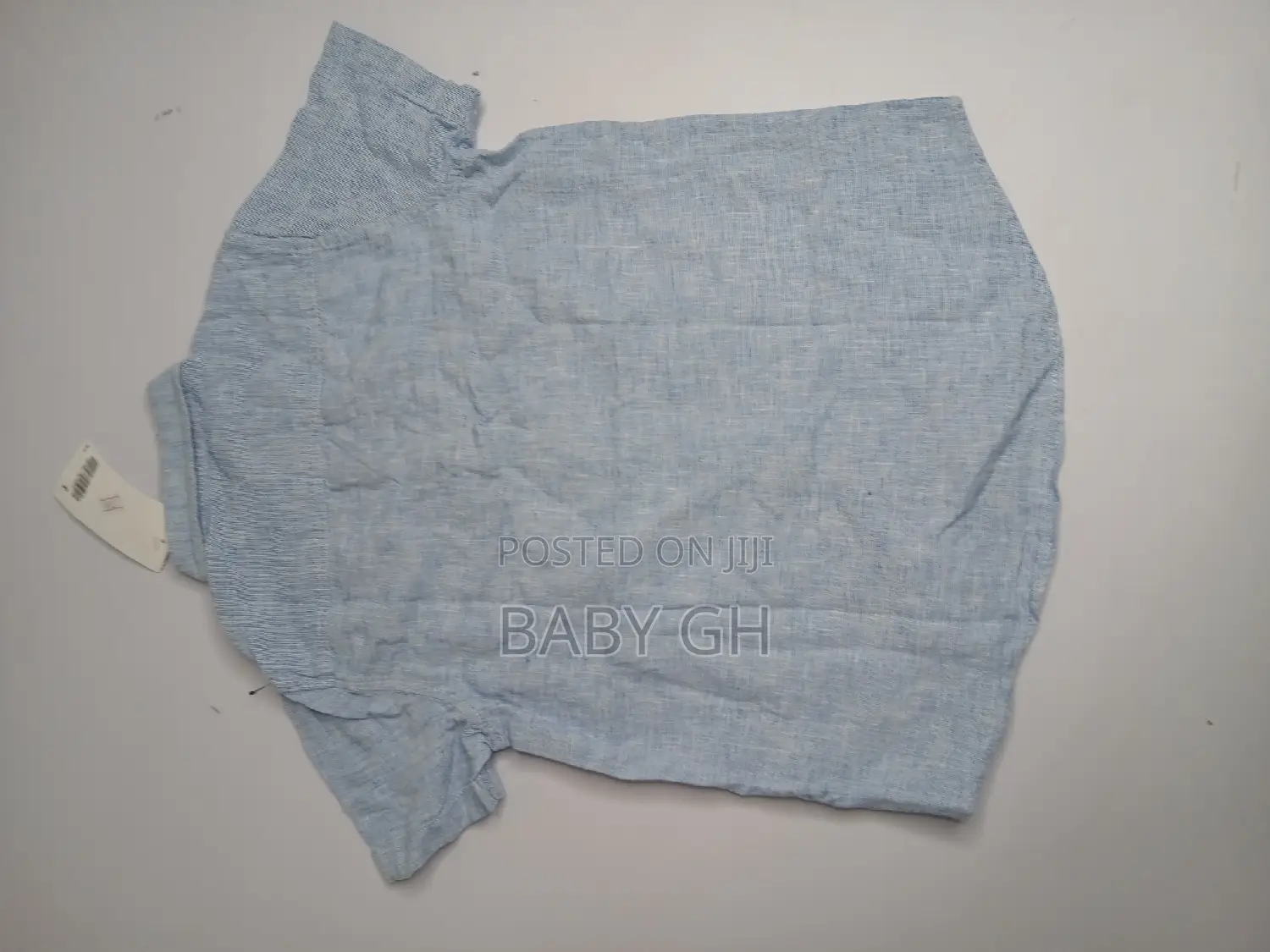 Next Blue Short Sleeve Linen Blended Shirt