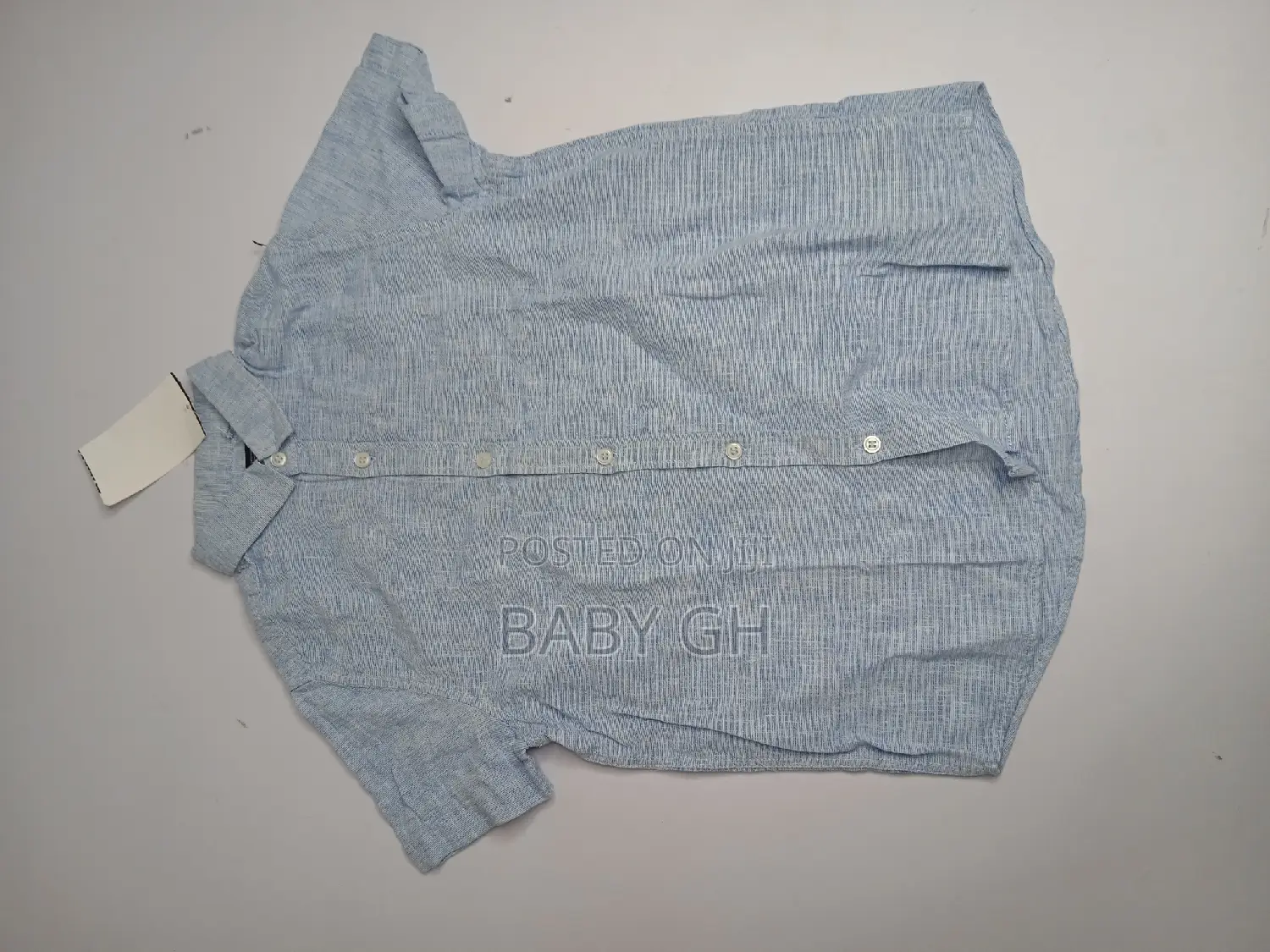 Next Blue Short Sleeve Linen Blended Shirt
