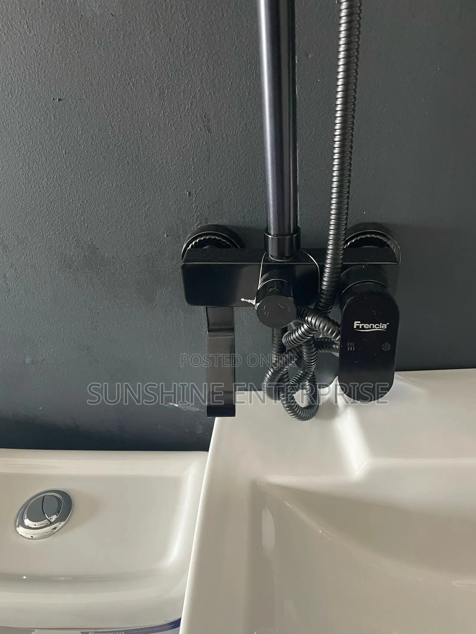 All Black Frencia Bathroom Shower