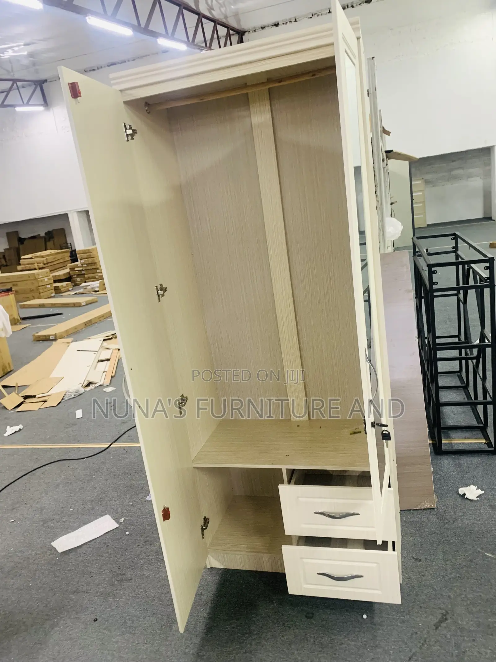 2 Doors Wardrobe With Mirror