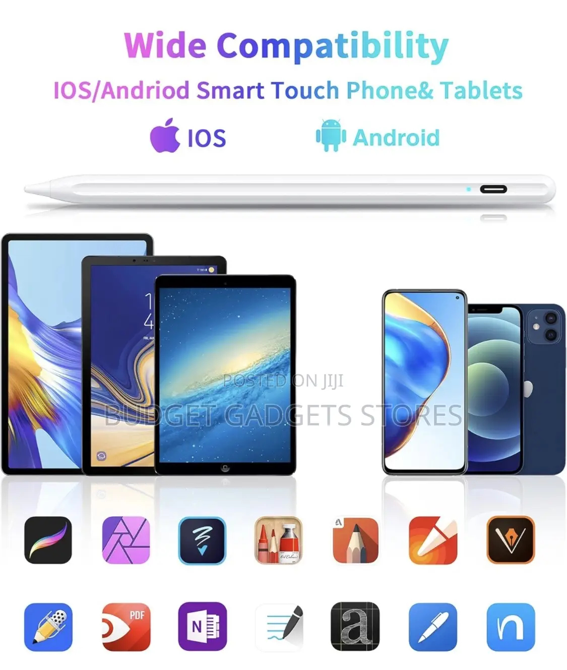 Stylus Pen for iPad (Apple Pencil) and Android Tablets