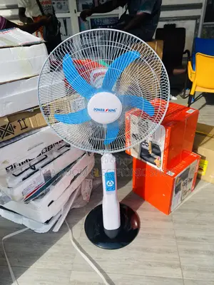 Sleek Power King Rechargeable Standing Fan With Remote.