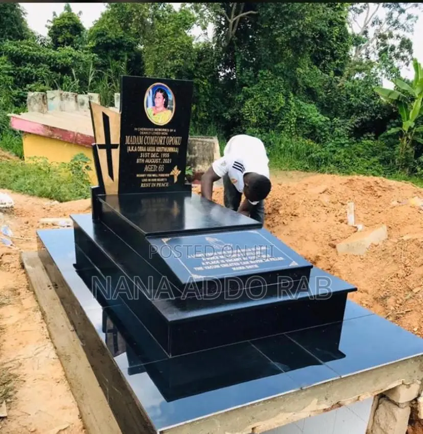 Black Tombstone Design With Bible Writings.Good Finishing