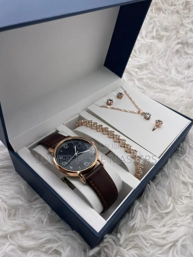 Original Leather Watch With Ladies Jewellery Complete
