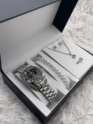Quality Chain Rolex Watch With Ladies Jewellery Complete Set