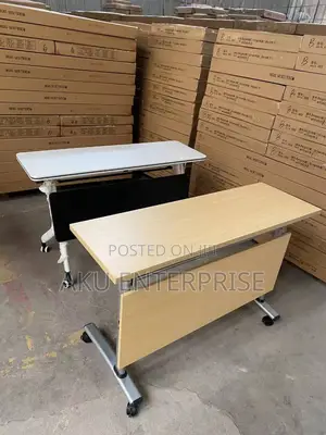 Office Student Conference Folding Computer Table Lock Wheels