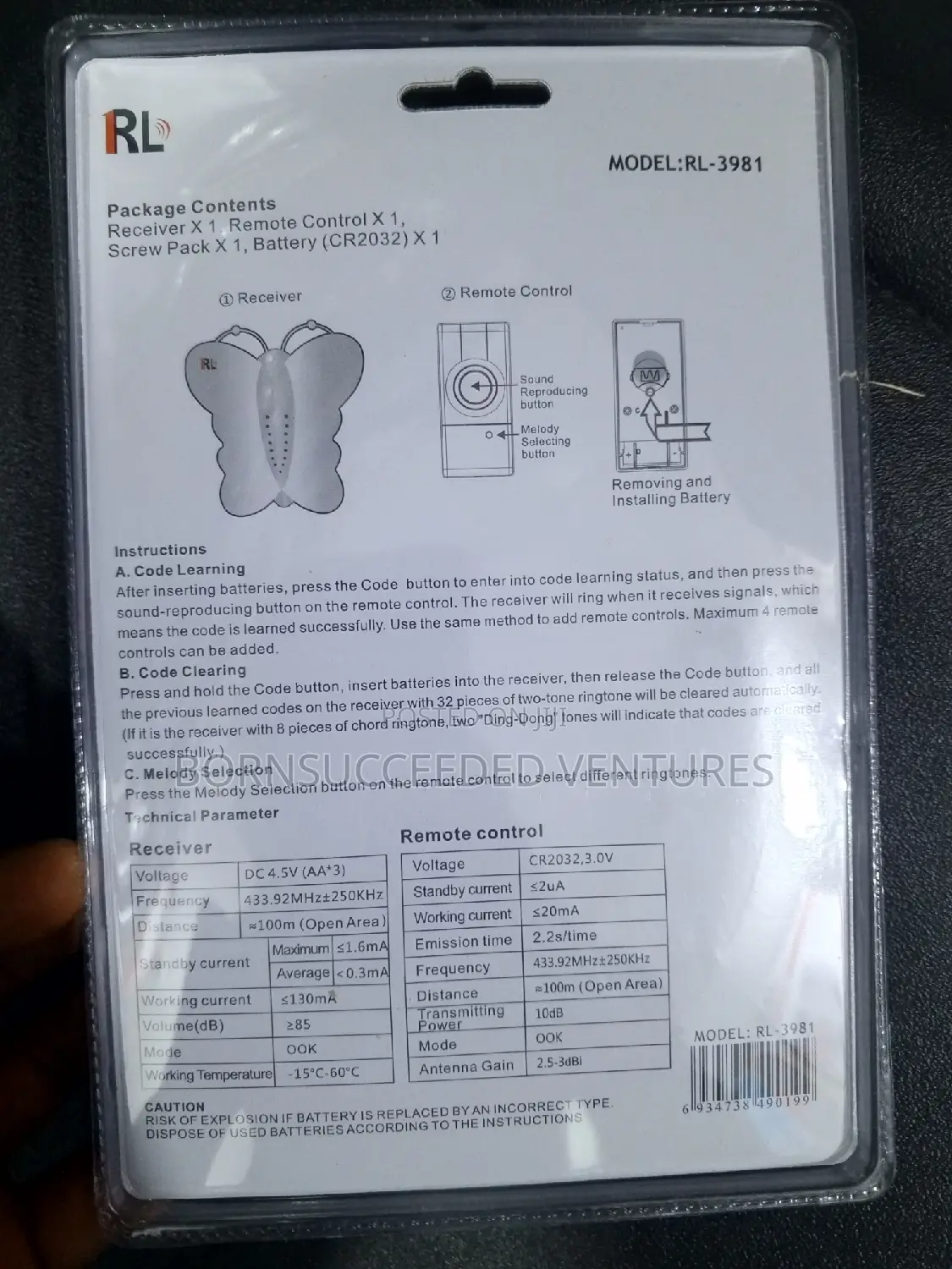 100 Meter Range Door Bell