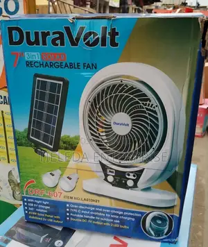 3in1 Portable Solar Rechargeable Fan