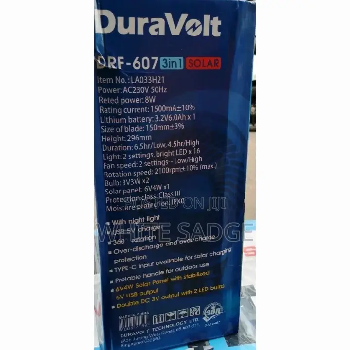 3in1 Portable Solar Rechargeable Fan