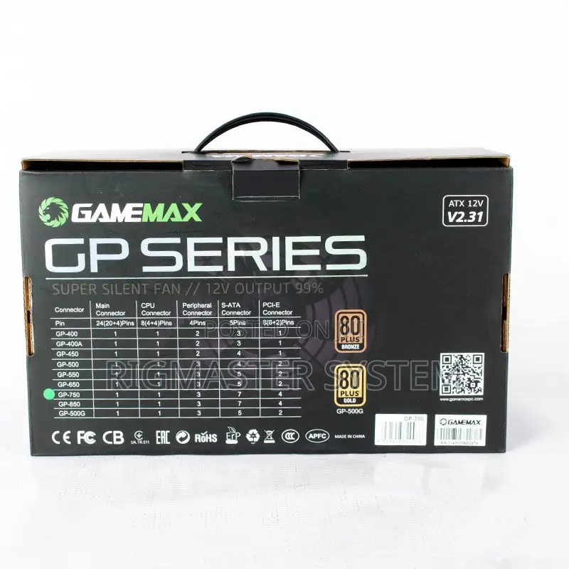 Gamemax Gp-Series 750w 80 Plus Bronze Power Supply