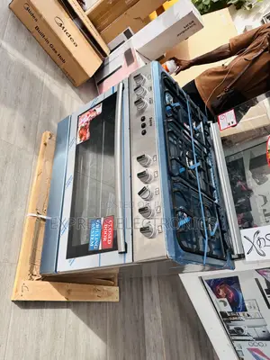 90/60 Stove Oven Rotisserie 5burner Gas Inox Color.