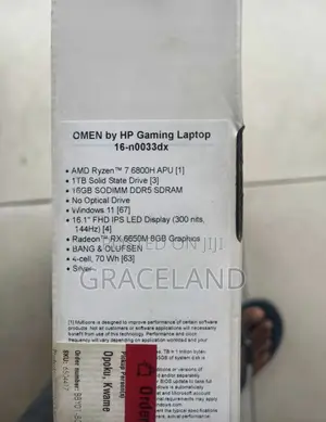 New Laptop HP Omen 16 16GB AMD Ryzen 7 SSD 1T